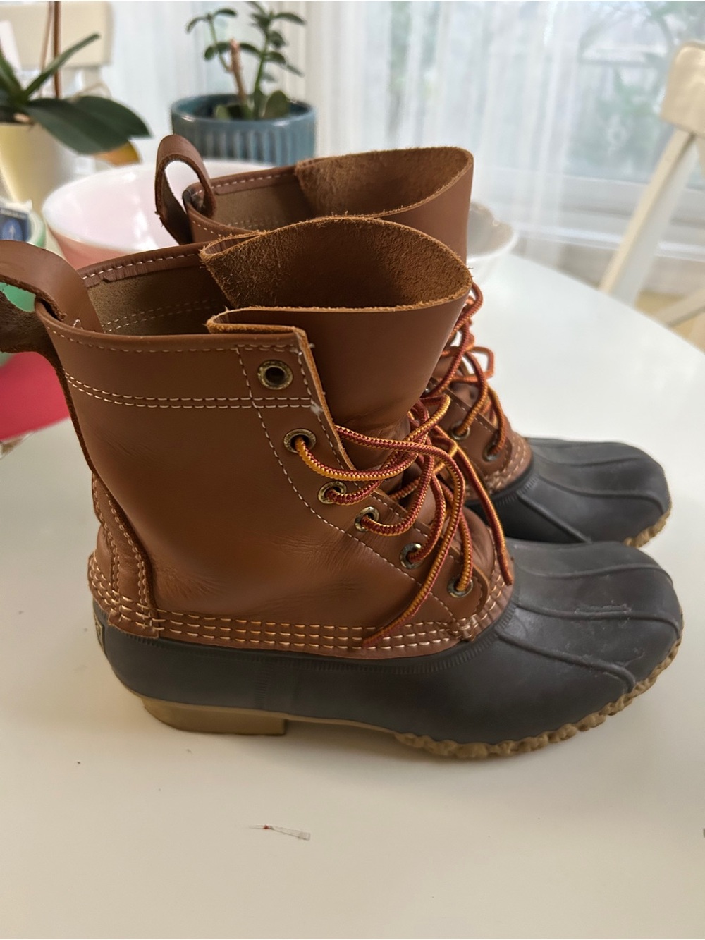 LL Bean Classic women’s Brown and Black Duck Boots - Lace-Up All-Weather Boots